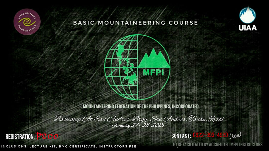 MFPI Basic Mountaineering Course Courses / Outreach Programs